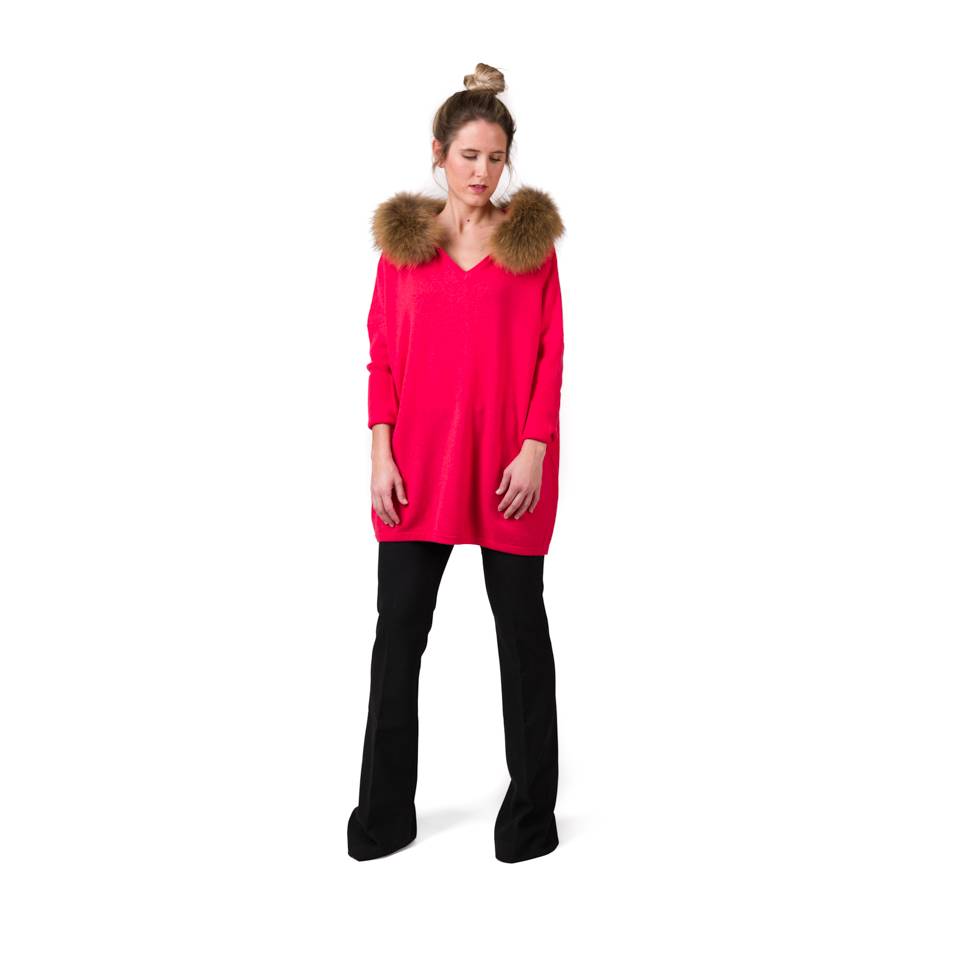 jersey oversize cashmere coral