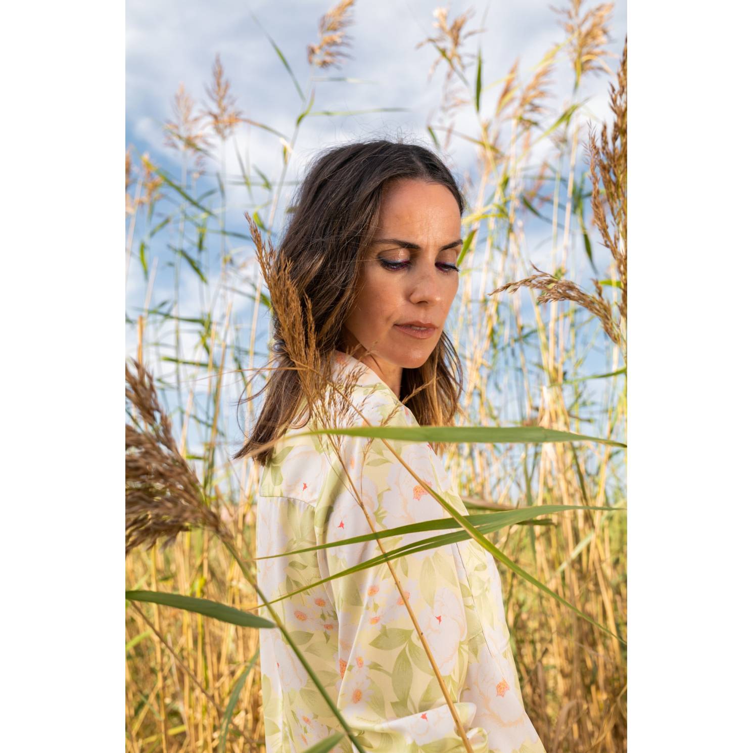 vestido camisero flores amarillo