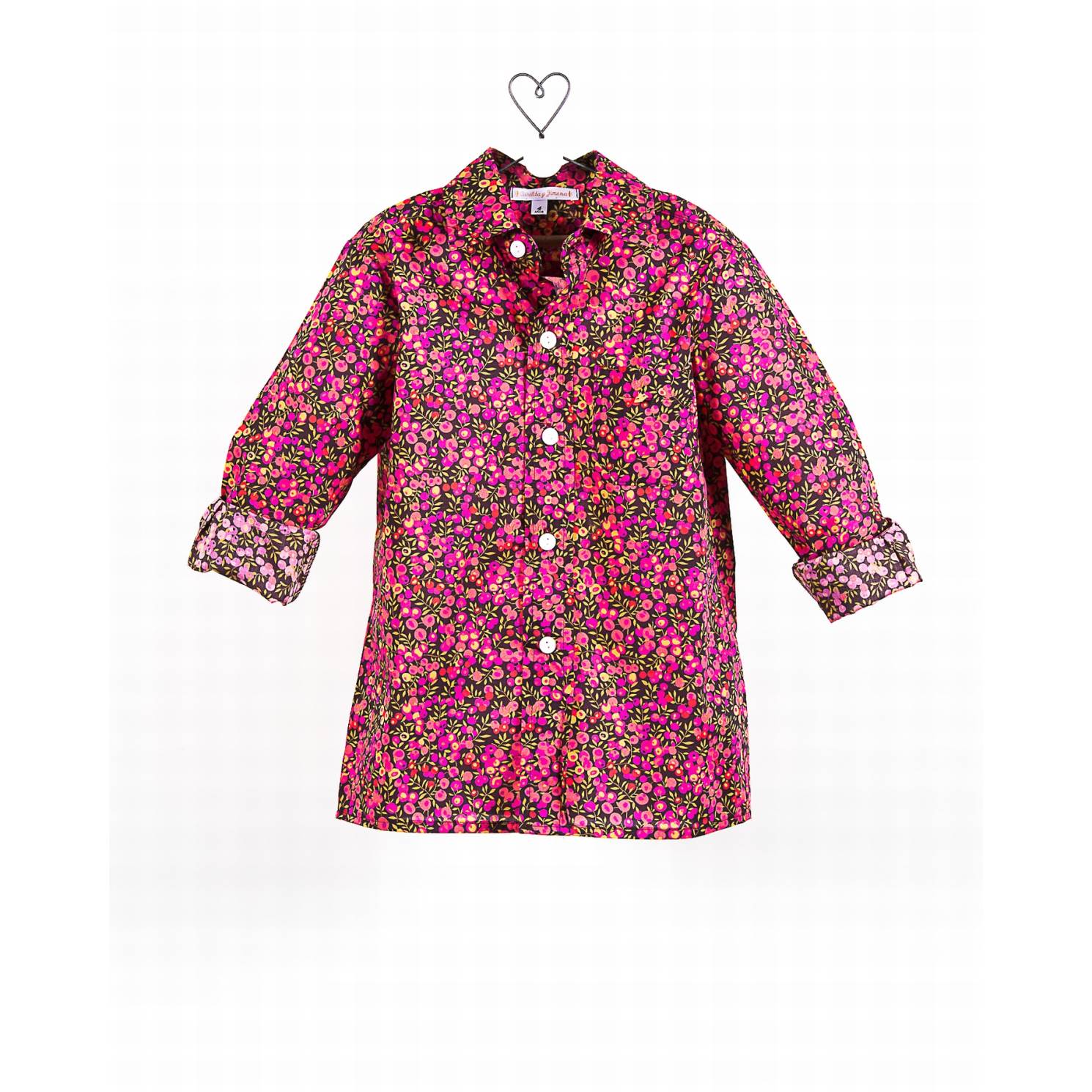 camisa sastre liberty ciruela fresa mostaza