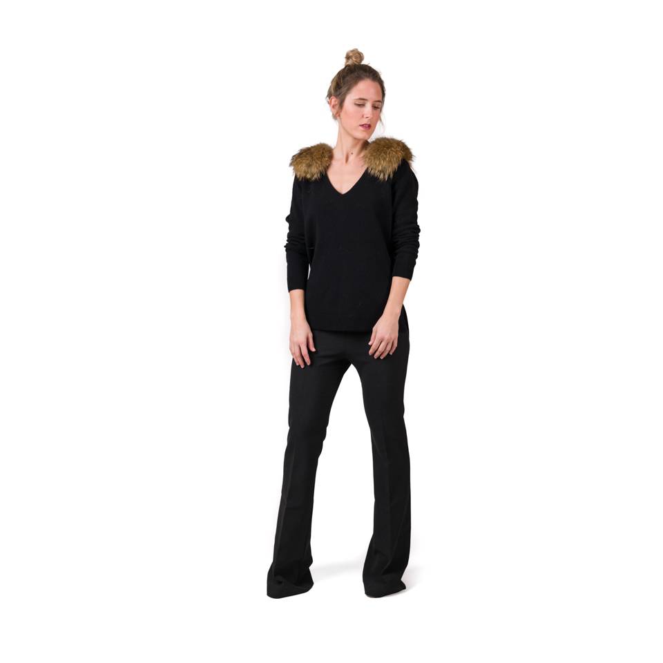 jersey pico cashmere negro cuello desmontable