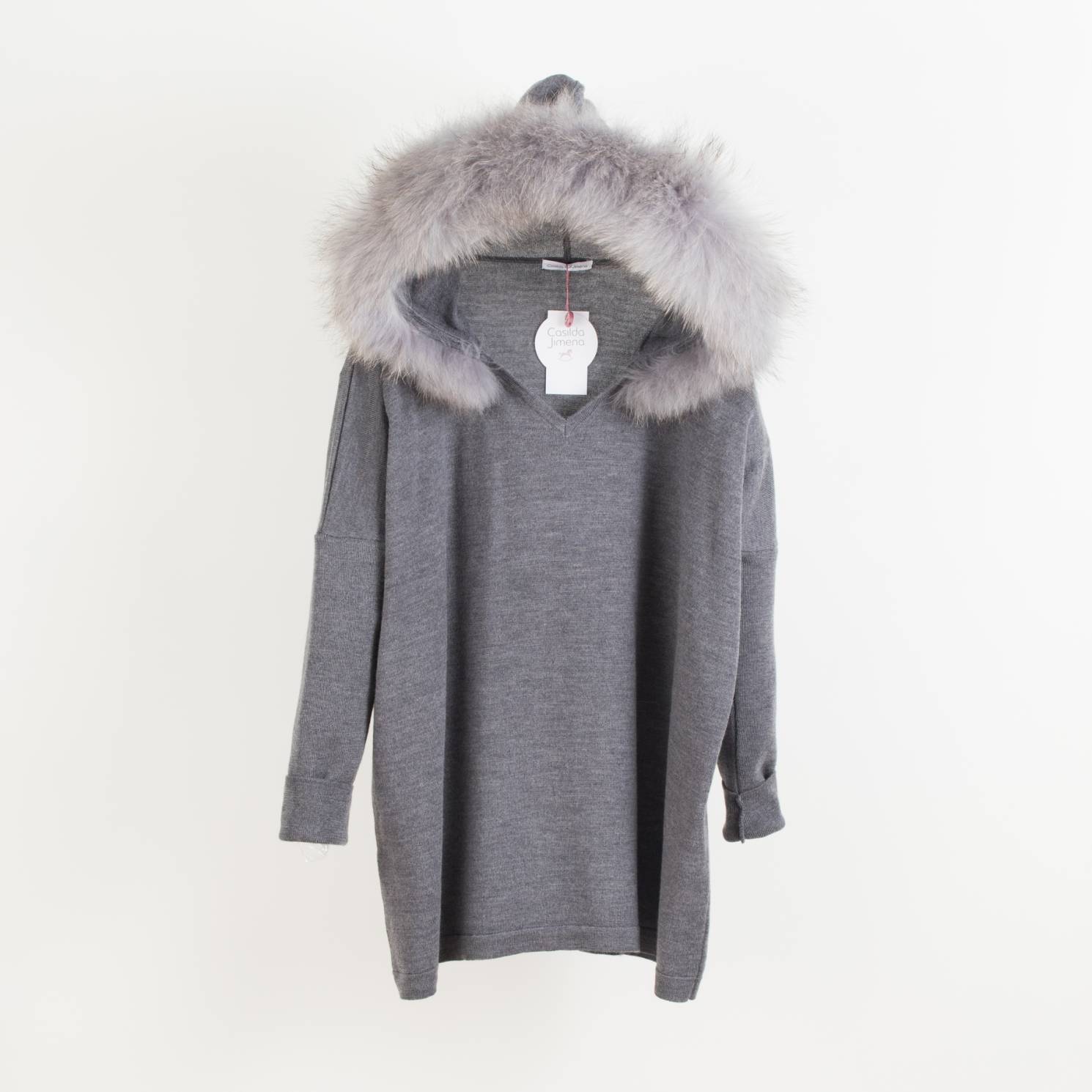 jersey oversize gris m piel gris