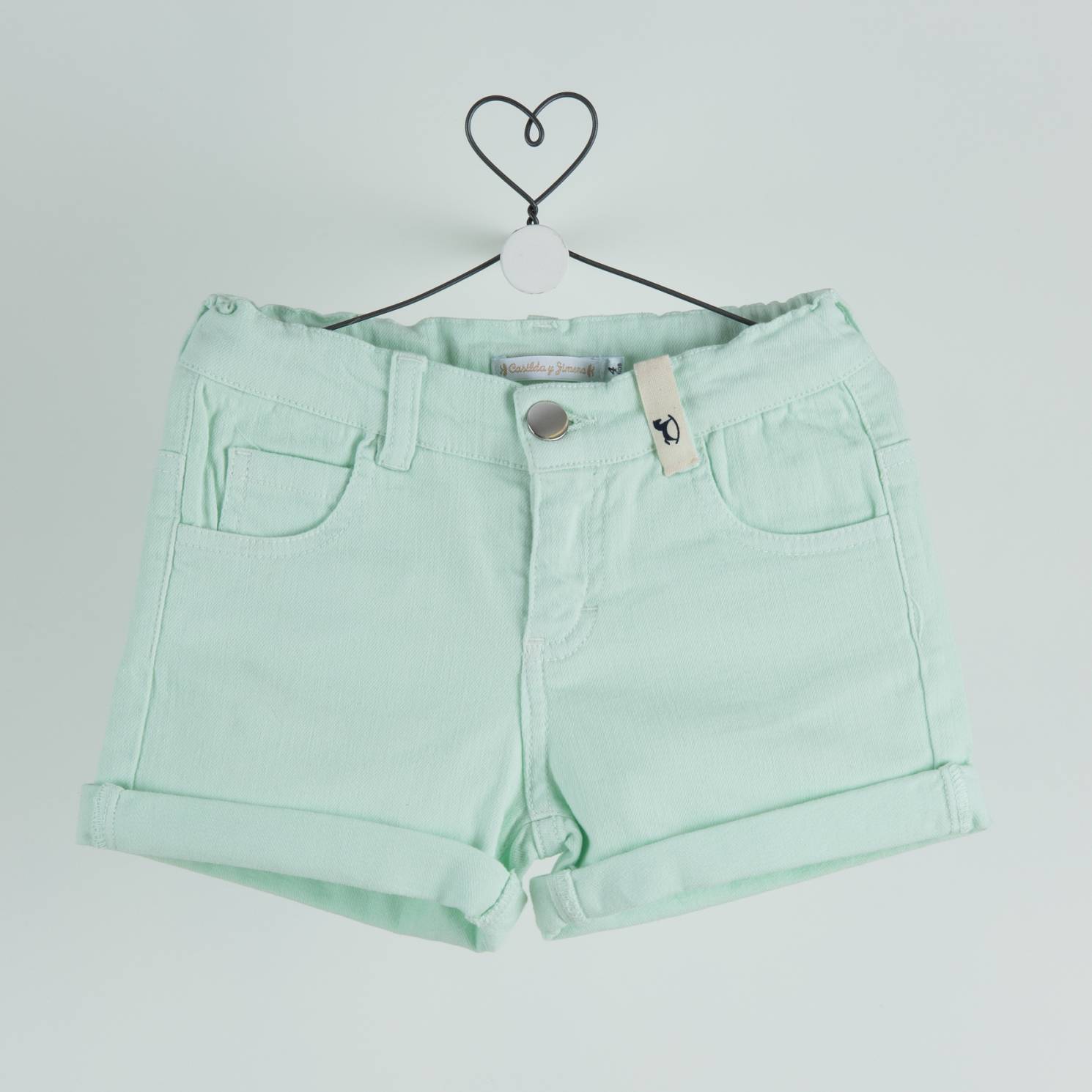 denim corto verde menta