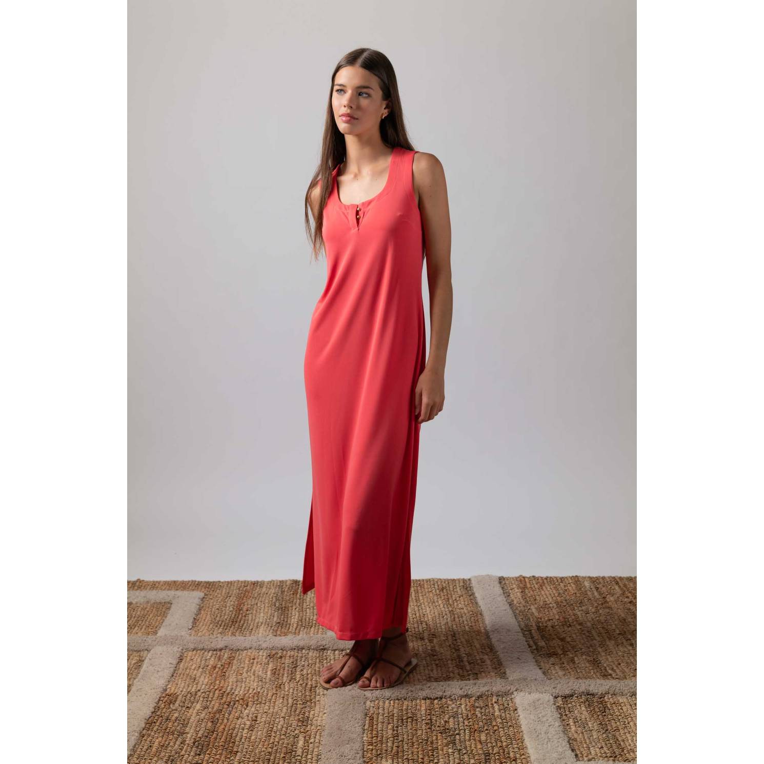 vestido vani coral