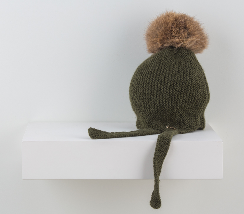 Gorro Bebe CASILDA Y JIMENA Aviador Merino Verde - Ro Infantil