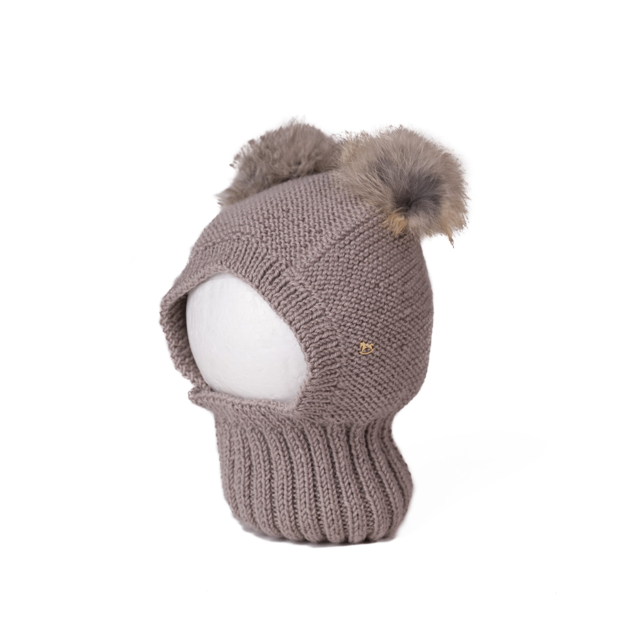 GORRO PASAMONTAÑAS MERINO MARINO POMPON NATURAL [775413003] - 85